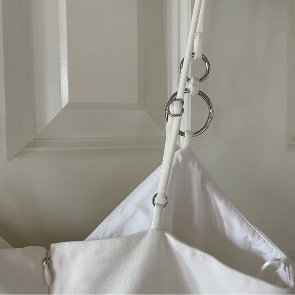 NWT Likely White Hirsch MIDI Mermaid Dress V-Neck Adjustable O-Ring Straps 2 - Picture 7 of 10